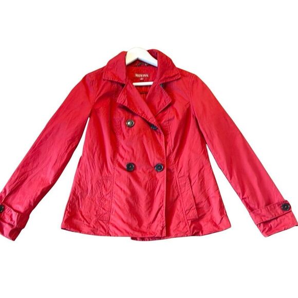 Merona red short trench coat  jacket size small - Picture 1 of 8